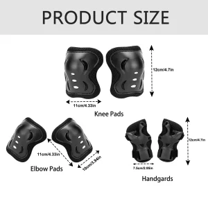 6‑delars skyddsset för barn – knä-, armbågs- och handledsskydd