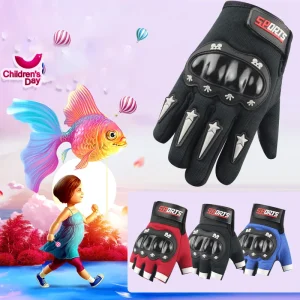 Barncykelhandskar med knoggbeskydd och halkskydd