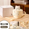 love-kitty-550ml-frukostkopp-med-stor-kapacitet-cat-cup-lock-keramiksked
