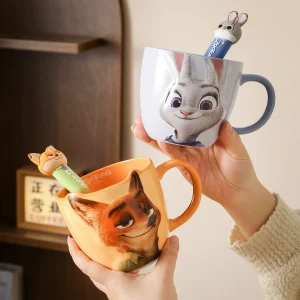 Reliefmugg i keramik med Judy- och Nickmotiv – officiellt licensierad, 550 ml