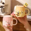 Keramikkopp med Svampbob Fyrkant och Patrick Star – med lock och sked