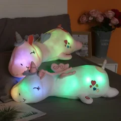 Självlysande enhörningsgosedjur 60 cm med LED-ljus 26 Självlysande enhörningsgosedjur 60 cm med LED-ljus