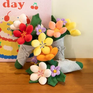 Kawaii tulpanbukett i plysch – mjuk blomdoldis 30 cm