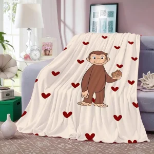 Cartoon Curious George-filt i flanell – lätt, mjuk och sommarlätt