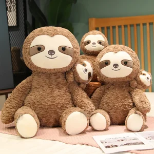 Lazy sloth gosedjur som kudde och sovkudde, mjuk plyschfigur