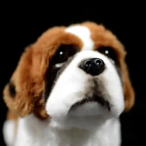 Saint Bernard-gosedjur mjuk plyschhund med realistiskt utseende