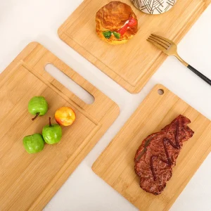 Dubbel­sidig skärbräda i bambu med tjock design och handtag