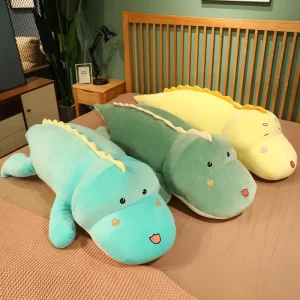 80 cm lång dinosaurieplysch – mjuk kudde i kort plysch