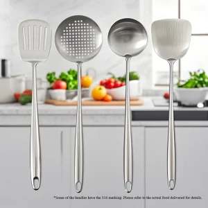 304 rostfritt stål köksspade, slev och stekspade för wok