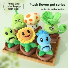 Plants vs. Zombies 2-plyschfigur med solros och ärtskjutare