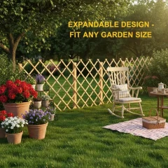 5-pack expanderbart spaljéstaket i massiv gran 180 x 80 cm för trädgård