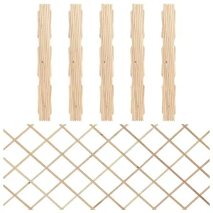 5-pack expanderbart spaljéstaket i massiv gran 180 x 80 cm för trädgård