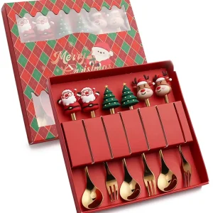 Julpresent bestickset med tomtefigur – sked och gaffel i rostfritt stål 26 Julpresent bestickset med tomtefigur – sked och gaffel i rostfritt stål