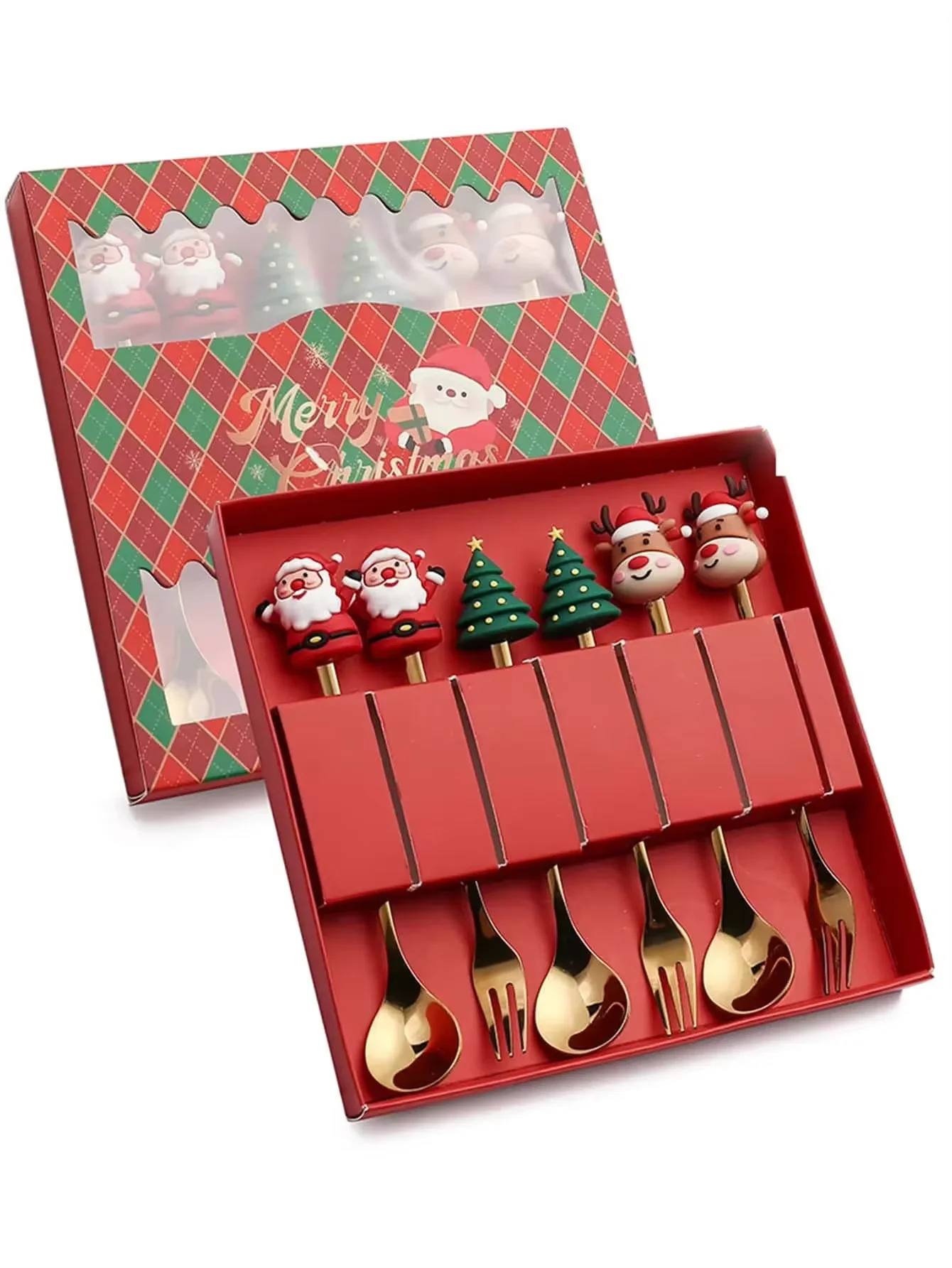 Julpresent bestickset med tomtefigur – sked och gaffel i rostfritt stål 11 Julpresent bestickset med tomtefigur – sked och gaffel i rostfritt stål - Bild 11