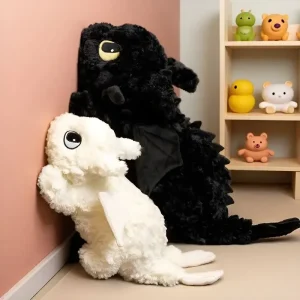 Toothless gosedjur 55/70 cm – mjuk plyschfigur med filmtema