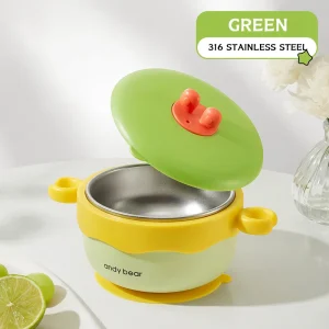 Isolerad barnmatsbowl med temperaturkontroll och sugkopp