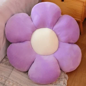 Färgglad blomformad plyschkudde 30–65 cm med mjuk fyllning