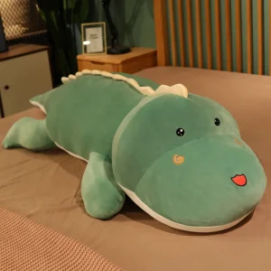 80 cm lång dinosaurieplysch – mjuk kudde i kort plysch