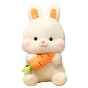 Kawaii kaningosedjur med morot, mjuk plyschkudde 25–40 cm