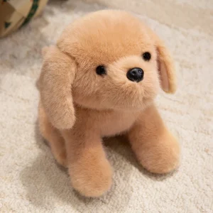 Plyschhund gosedjur med flera hundraser, mjuk och fluffig