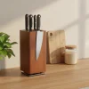 Roterande magnetisk knivhållare i akaciaträ för kök