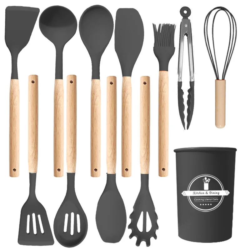 Silikon köksredskapsset med trähandtag, non-stick, 12 delar 13 Silikon köksredskapsset med trähandtag, non-stick, 12 delar - Bild 13