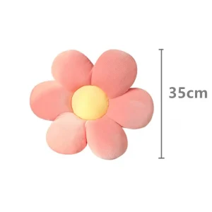 Blommig plyschkudde 35 cm med mjuk fyllning och färgglad design