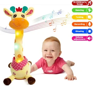 Interaktiv dansande och talande giraffgosedjur med musik och ljus