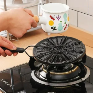 Alternative view of Enamelvärmeplatta för gasolkök – jämn värmefördelning, svart