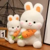 Kawaii kaningosedjur med morot, mjuk plyschkudde 25–40 cm