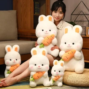 Kawaii kaningosedjur med morot, mjuk plyschkudde 25–40 cm