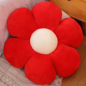 Färgglad blomformad plyschkudde 30–65 cm med mjuk fyllning
