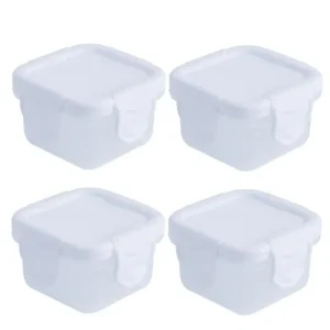 4-pack mini matförvaringsburkar för baby med lock, 60 ml, BPA-fria