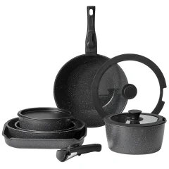 17-delars nonstick-kokkärlsset i granit för induktion