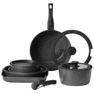 17-delars nonstick-kokkärlsset i granit för induktion