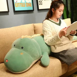 80 cm lång dinosaurieplysch – mjuk kudde i kort plysch