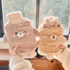 Kawaii varmvattenflaska med plyschöverdrag för händer, fötter och mage