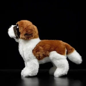 Saint Bernard-gosedjur mjuk plyschhund med realistiskt utseende