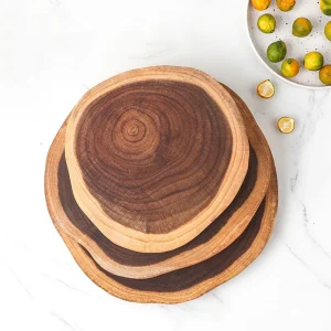 Skärbräda i akaciaträ med naturlig träyta för te, frukt och servering 11 Skärbräda i akaciaträ med naturlig träyta för te, frukt och servering