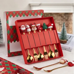 Christmas bestickset i rostfritt stål – sked och gaffel, 4/6 delar 16 Christmas bestickset i rostfritt stål – sked och gaffel, 4/6 delar