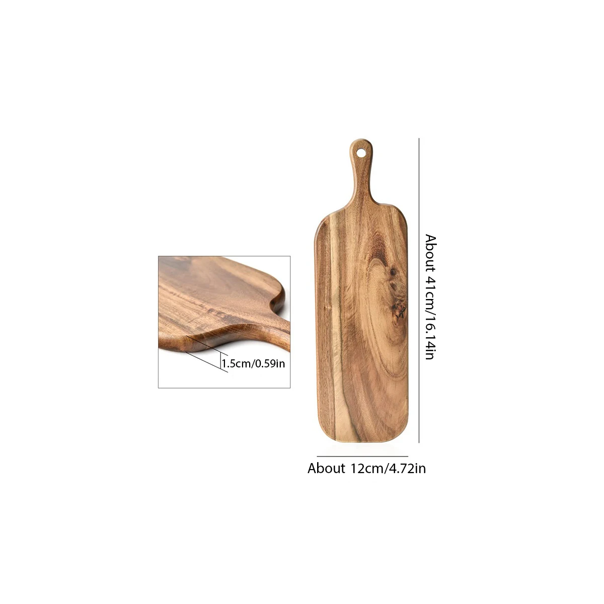 Träskärbräda i acacia med handtag – skärbräda och serveringsbräda 7 Träskärbräda i acacia med handtag – skärbräda och serveringsbräda - Bild 7