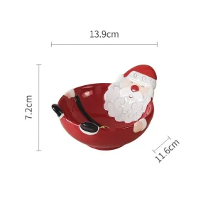 Julskål i keramik med julmotiv, präglad design och flera motiv