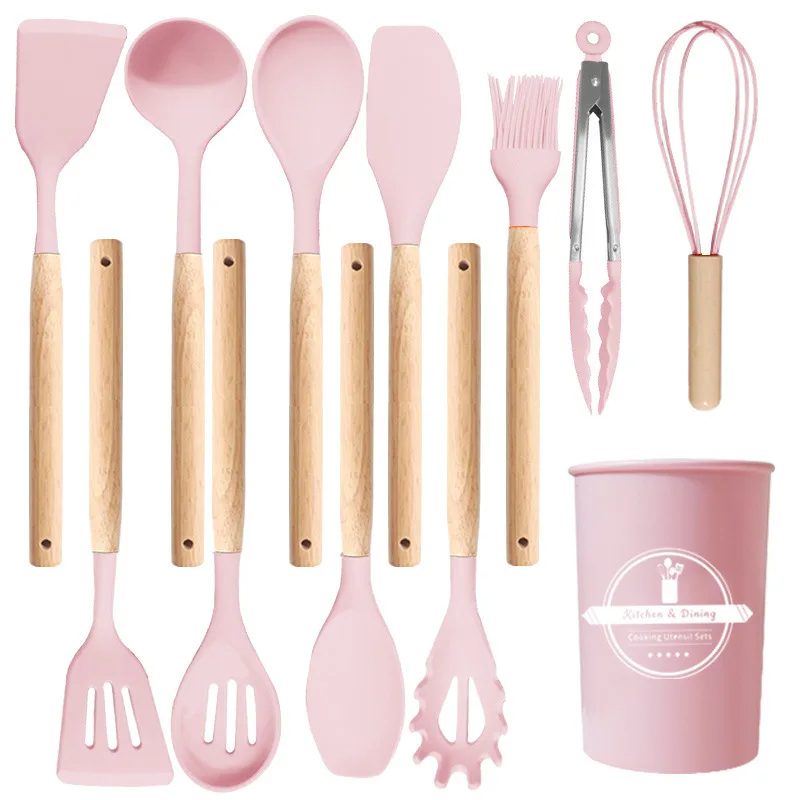 Silikon köksredskapsset med trähandtag, non-stick, 12 delar 7 Silikon köksredskapsset med trähandtag, non-stick, 12 delar - Bild 7