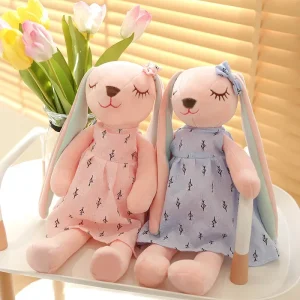 Kawaii kaningosedjur med långa öron, 35 cm – mjuk sovdocka