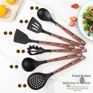 Alternative view of 7-delars silikonredskap för matlagning till non-stick-kärl