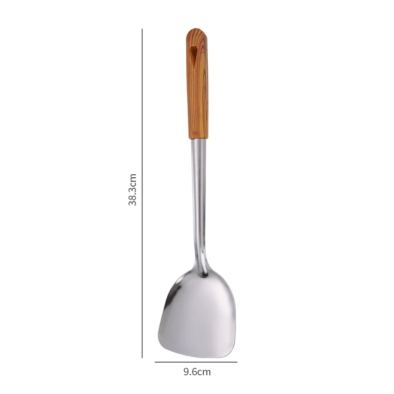 Slevar och stekspade i rostfritt stål med trähandtag för kök och bakning 11 Slevar och stekspade i rostfritt stål med trähandtag för kök och bakning - Bild 11