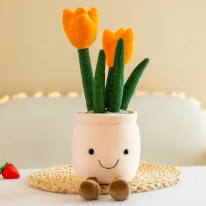 Kawaii tulpanbukett i plysch – mjuk blomdoldis 30 cm