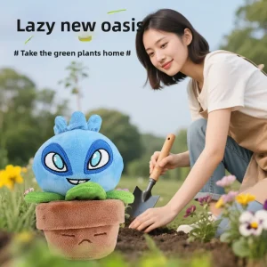 Plants vs. Zombies 2-plyschfigur med solros och ärtskjutare