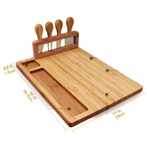 Bambuostbricka med charcuterie-set och serveringsbricka