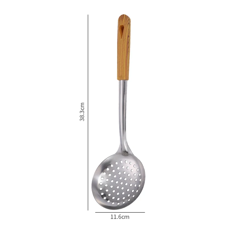 Slevar och stekspade i rostfritt stål med trähandtag för kök och bakning 9 Slevar och stekspade i rostfritt stål med trähandtag för kök och bakning - Bild 9